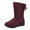 Red, variant on gakvov Snow Boots For Women Low Heel Mid-Calf Boots Winter High Tube Fringed Warm Waterproof Cloth Snow Boots Lazy Shoes