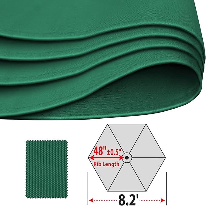 SOLAXO 8.2ft 6 Ribs Umbrella Canopy Cover Only Patio Umbrella Replacement Top