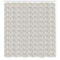 thumbnail image 3 of Geek Shower Curtain, Doodle Style Colorful Bowties in Various Shapes and Size Scattered on White Background, Fabric Bathroom Set with Hooks, 69W X 84L Inches Extra Long, Multicolor, by Ambesonne, 3 of 3