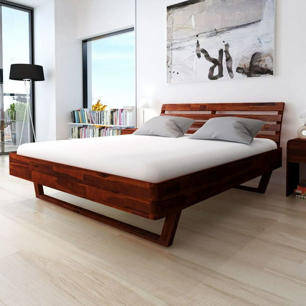 vidaXL Solid Acacia Wood Bed Frame King Size