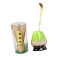 thumbnail image 1 of Japones Matcha Set Modern Tea Utensils Matcha Accessory Bamboo Matcha Batchis, Batcheador de cerámica y cuchara de bambú Verde brillante, 1 of 9