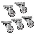 thumbnail image 1 of BRIGHTFUFU 5pcs Wheel Casters TPR Grey Silent Caster Swivel Wheels For Home Use, 1 of 5