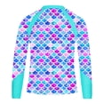 thumbnail image 2 of Alvivi Kids Long Sleeve Rash Guard Shirts UPF 50+ Girls Boys Zipper Swim Rash Vest Tops Swimwear Colorful 14, 2 of 5