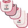 Luvable Friends Unisex Baby Bib and Burp Cloth Set, Girl Mommy, One Size