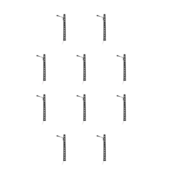Lámpara de poste Clásica Cateissary Miniatura Decorativa LED Metal Negro 10piezas
