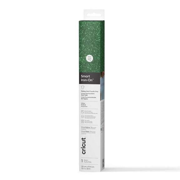 Cricut® Smart Iron-On™ Glitter Matless Heat Transfer Vinyl (13 in x 36 in), Kelly Green