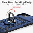 thumbnail image 4 of for iPhone 16e Rugged Phone Case with Sliding Camera Cover, Kickstand TPU Bumper Drop Proof Durable Military Grade Protective Case Cover for iPhone 16e, Blue, 4 of 10