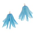 thumbnail image 1 of 2 piezas de resina  de flores naturales para mujer joyería de moda con de joyería colgantes suministro de pendiente azul claro Macarena pendientes de joyería, 1 of 8