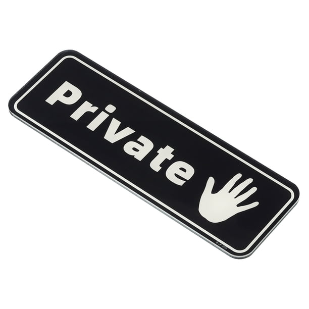Uxcell Señal Privada para Puerta 9"x3" Etiqueta Adhesiva de Privacidad Negra