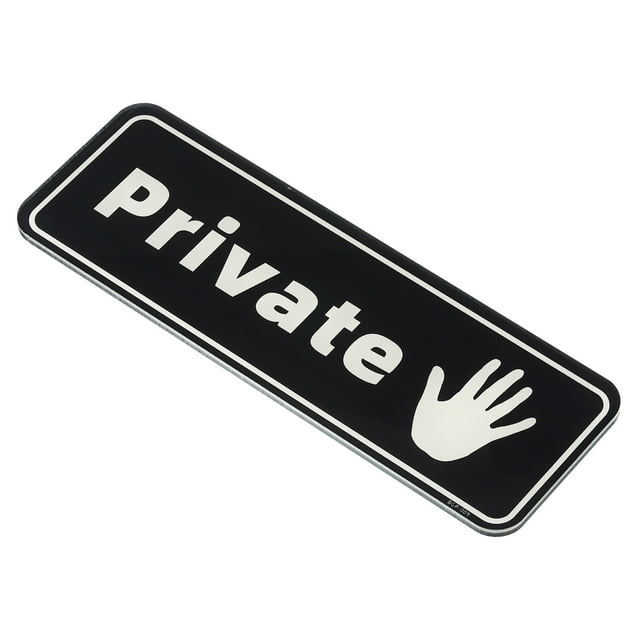 Uxcell Señal Privada para Puerta 9"x3" Etiqueta Adhesiva de Privacidad Negra