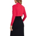 thumbnail image 3 of INSPIRE CHIC Women's Elegant Bolero Shrug Top Ruched Long Sleeve Open Front Cropped Cardigan M Red, 3 of 6