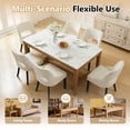 thumbnail image 2 of FANCROU Wooden Dining Chairs Set of 4, Modern Upholstered Fabric Side Chairs with Cutout Backrest and Wood Legs, Kitchen Dining Room, Beige with Black Legs, 2 of 6