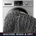 thumbnail image 6 of Walensee Non-Slip Bathroom Rugs Chenille Soft Striped Plush Bath Mat, 24" x 44", Grey, 6 of 9
