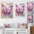 thumbnail image 4 of Designart "violet Pink Animal Lavender Butterfly" Animals Floater Framed Canvas Wall Art, 4 of 7
