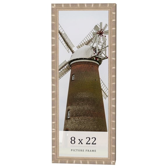 8x22 Frame Silver Real Wood Picture Frame Width 1.5 inches | Interior Frame Depth 0.5 inches |