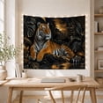 thumbnail image 5 of Tiger Resting Beside Still Water under Golden Moon, Serene Digital Art for Wildlife Fans, Jungle Decor, Housewarming Gift, Tapestry Wall Hanging for Bedroom and Living Room, 5 of 7