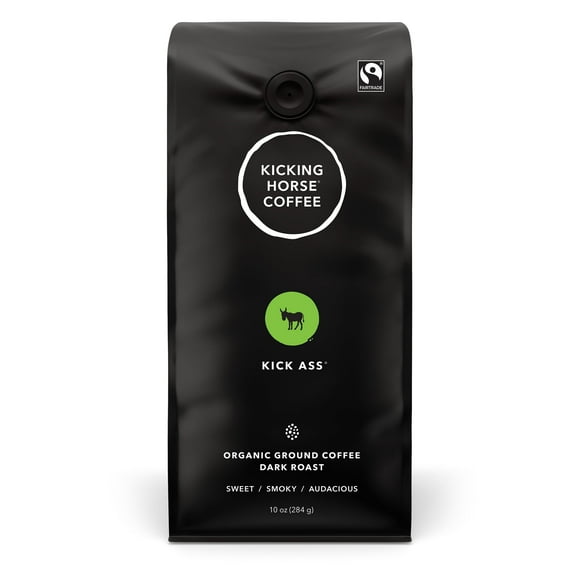 Kicking Horse Coffee, Kick Ass, Dark Roast, Ground, 10 oz (Pack of 6)