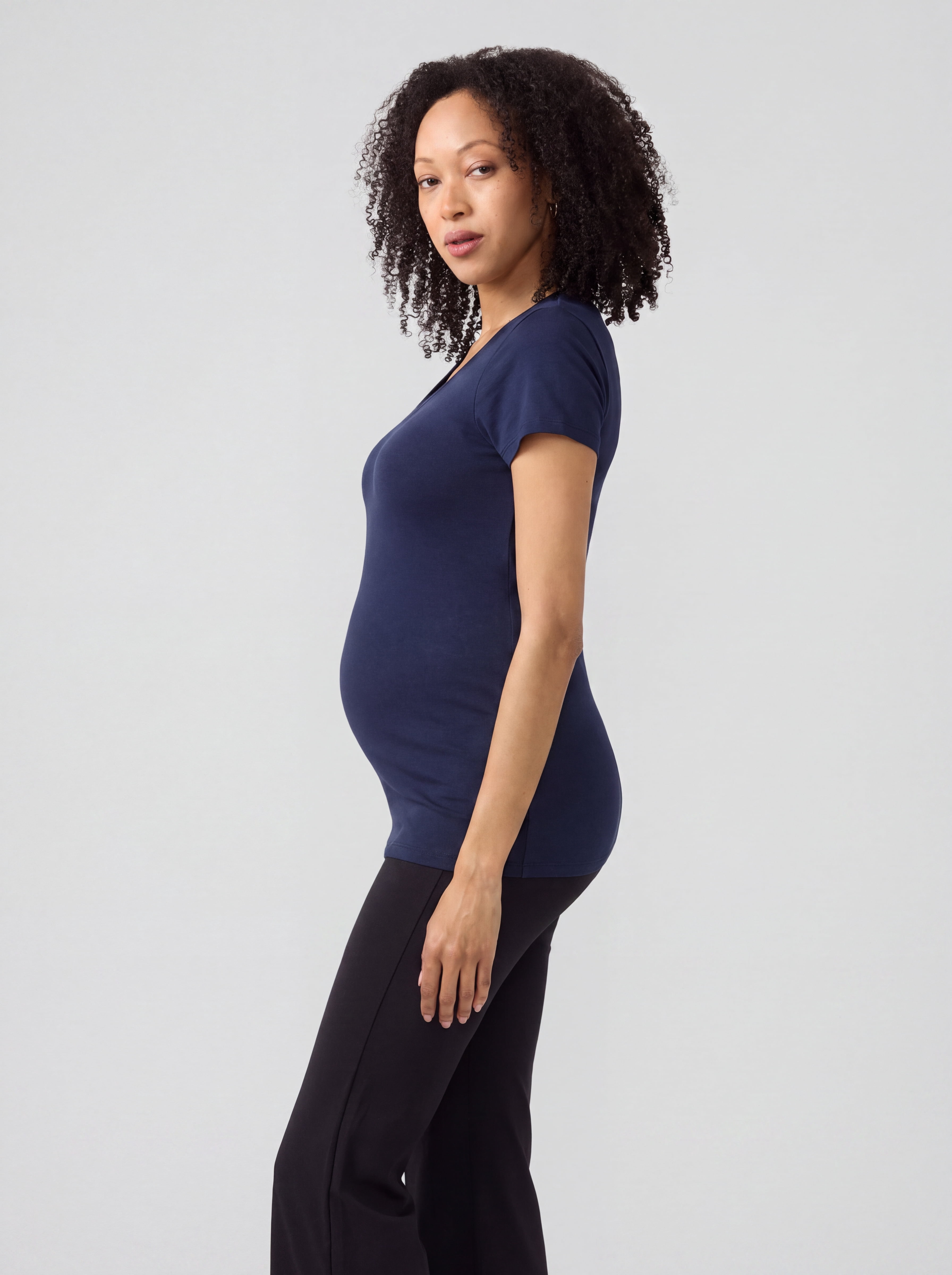 Ingrid & Isabel For Every Belly Women's Maternity Fitted V Neck Tee, Sizes S-XXL