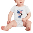 thumbnail image 2 of Future Soccer Player United States Soccer Fan Cute Baby Romper (White, 0-3 Months), 2 of 5