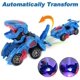 thumbnail image 2 of Juguetes de dinosaurios transformadores, coches de dinosaurios transformadores, coches de dinosaurios de transformación automática con música y luz LED Sincero Hogar, 2 of 7