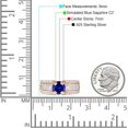 thumbnail image 5 of Round Engagement Ring Blue Sapphire Cubic Zirconia Yellow Tone 925 Sterling Silver, Size 7, 5 of 7