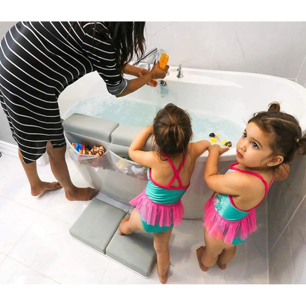 Tizuqe Baby Bath Kneeler with Elbow Rest Pad Set Thick Bathtub Kneeling Mat for Knee