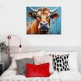 thumbnail image 4 of GOSMITH Highland Cow Canvas Wall Art, Rustic Farmhouse Cow Print Picture Nursery Kitchen Home Decor Mother Cow and Cattle Poster for Bathroom Bedroom, 4 of 4