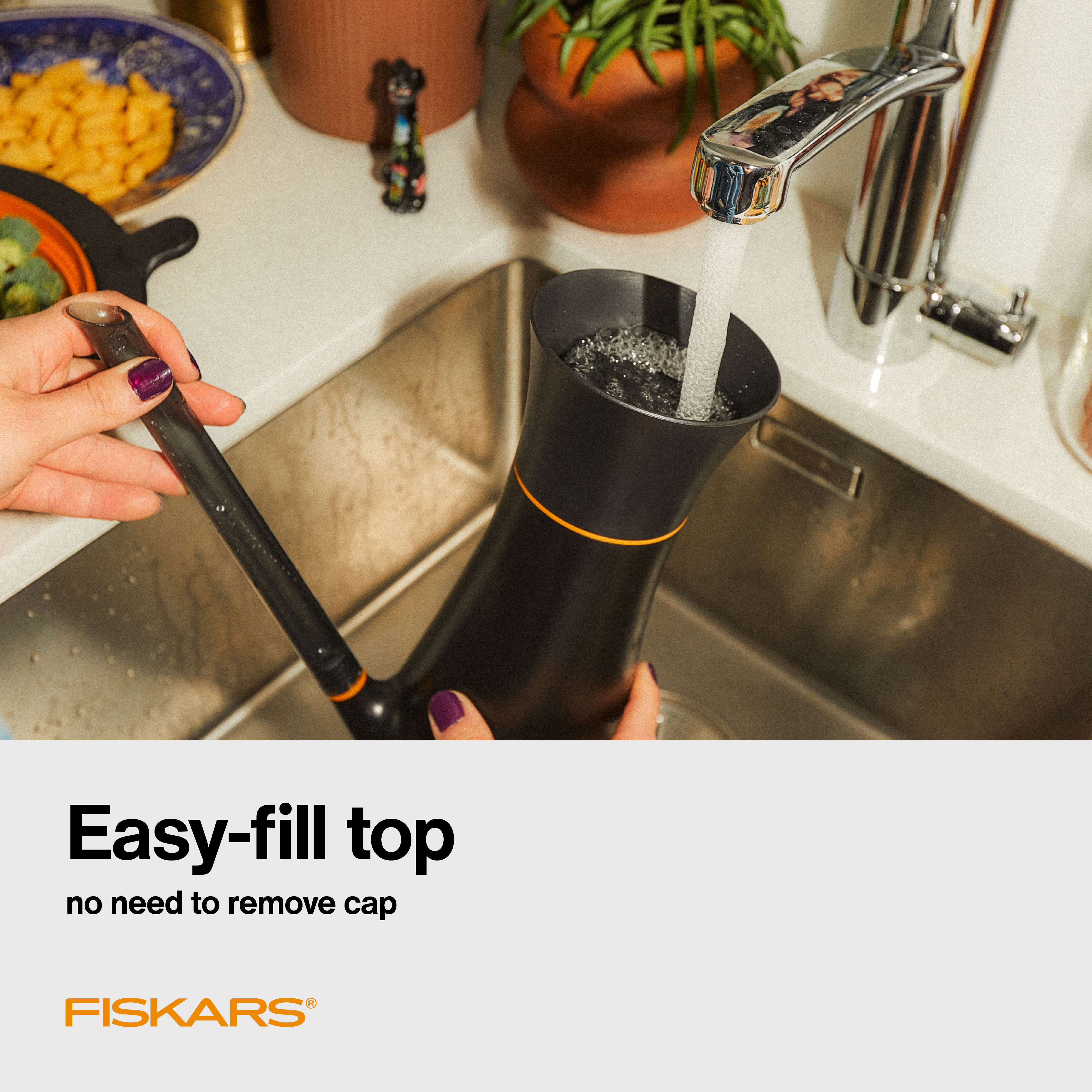 Fiskars 40 oz Watering Can Orange and Black photo 8