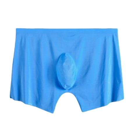 

HEVIRGO Ice Silk Men Boxers U Convex Design Breathable Mid Waist Men Underpants for Daily Wear
