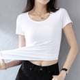 thumbnail image 5 of Women's White Long Sleeve 3/4 Sleeve Slim Fit T-Shirt - Casual Basic Tee, Comfortable, Easy to Care, Classic Color, Multiple Sizes, 5 of 6