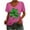 Hot Pink, variant on Fsgntruao Women's Casual U-Neck Short Sleeve T- Solid Summer Blouses