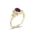 thumbnail image 3 of JewelersClub Ruby Ring Birthstone Jewelry – 0.90 Carat Ruby 14K Gold Plated Silver Ring Jewelry with White Diamond Accent – Gemstone Rings with Hypoallergenic 14K Gold Plated Silver Band, 3 of 4