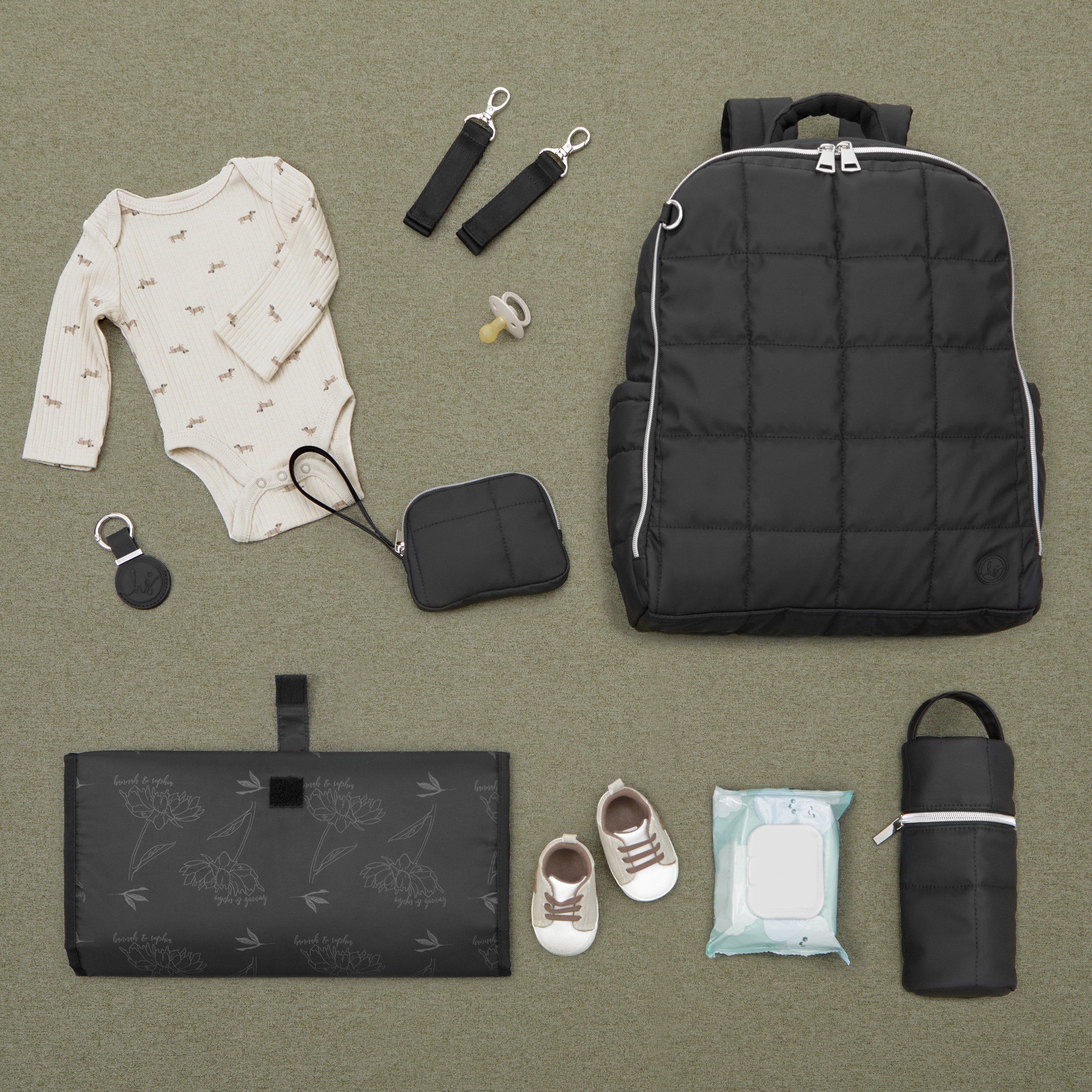 Ensemble de 5 sacs à dos Hannah & Sophia North, noir nuit