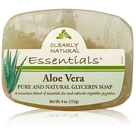Clearly Natural Essentials Glycerin Bar Soap Aloe Vera, Pack of 12, 4-Ounces