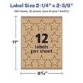 thumbnail image 6 of Avery Kraft Brown Star Labels, 2-1/4" x 2-3/8", 180 Labels, 6 of 9
