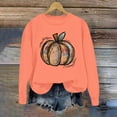 thumbnail image 5 of Ounisa Halloween Women's Pullover Thanksgiving Sweatshirt Pumpkin Printed Crew Neck Blouse Long Sleeve Tops with Pocket, 5 of 5