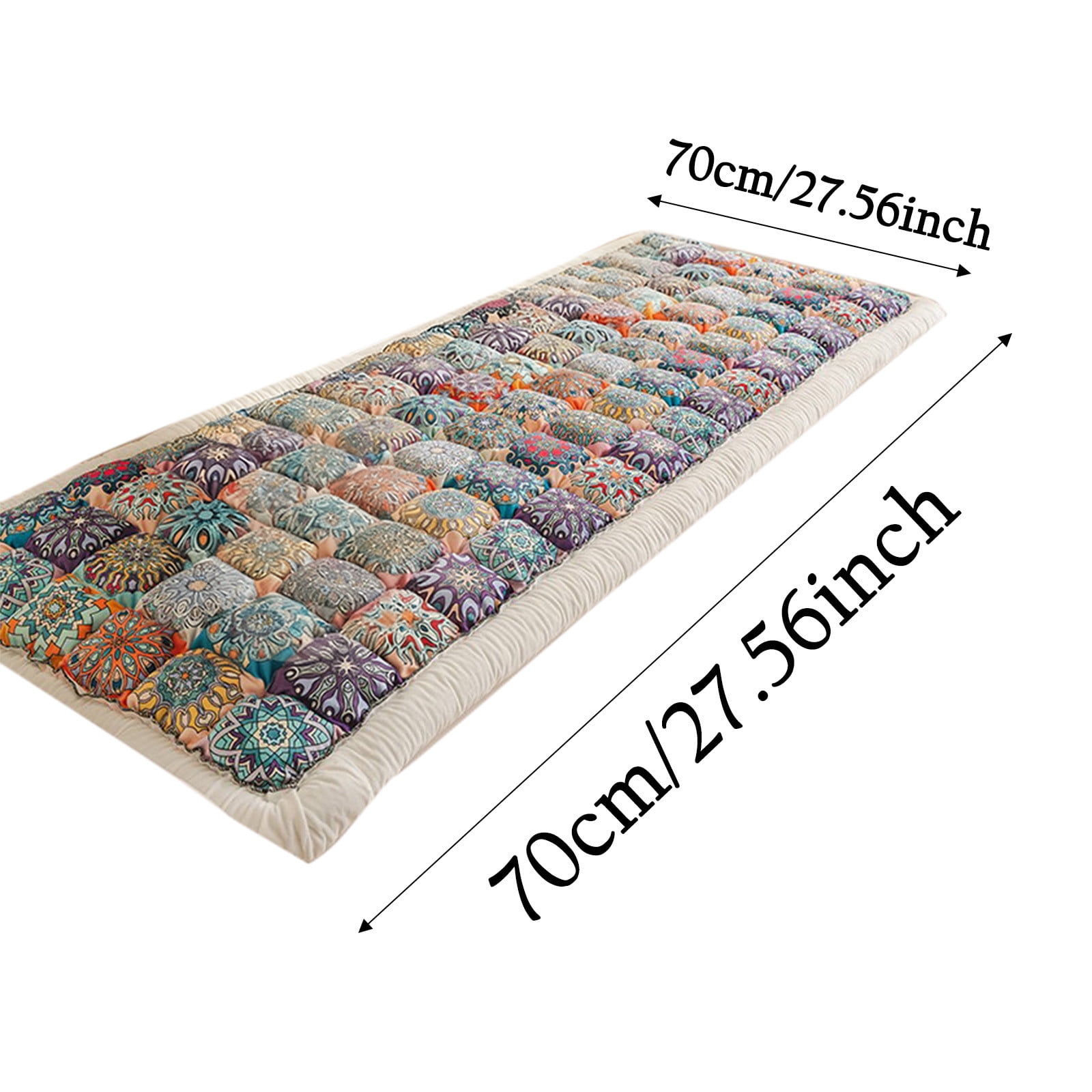 Bohemian Patchwork Quilted Sofa Cover Spring Boho Floral Pattern Couch Cover with Edge Pet Friendly Sofa Slipcovers Dog Cushion Blanket Pad Bed Mat Furniture Protector for Living Room(B,27.56 Inch)