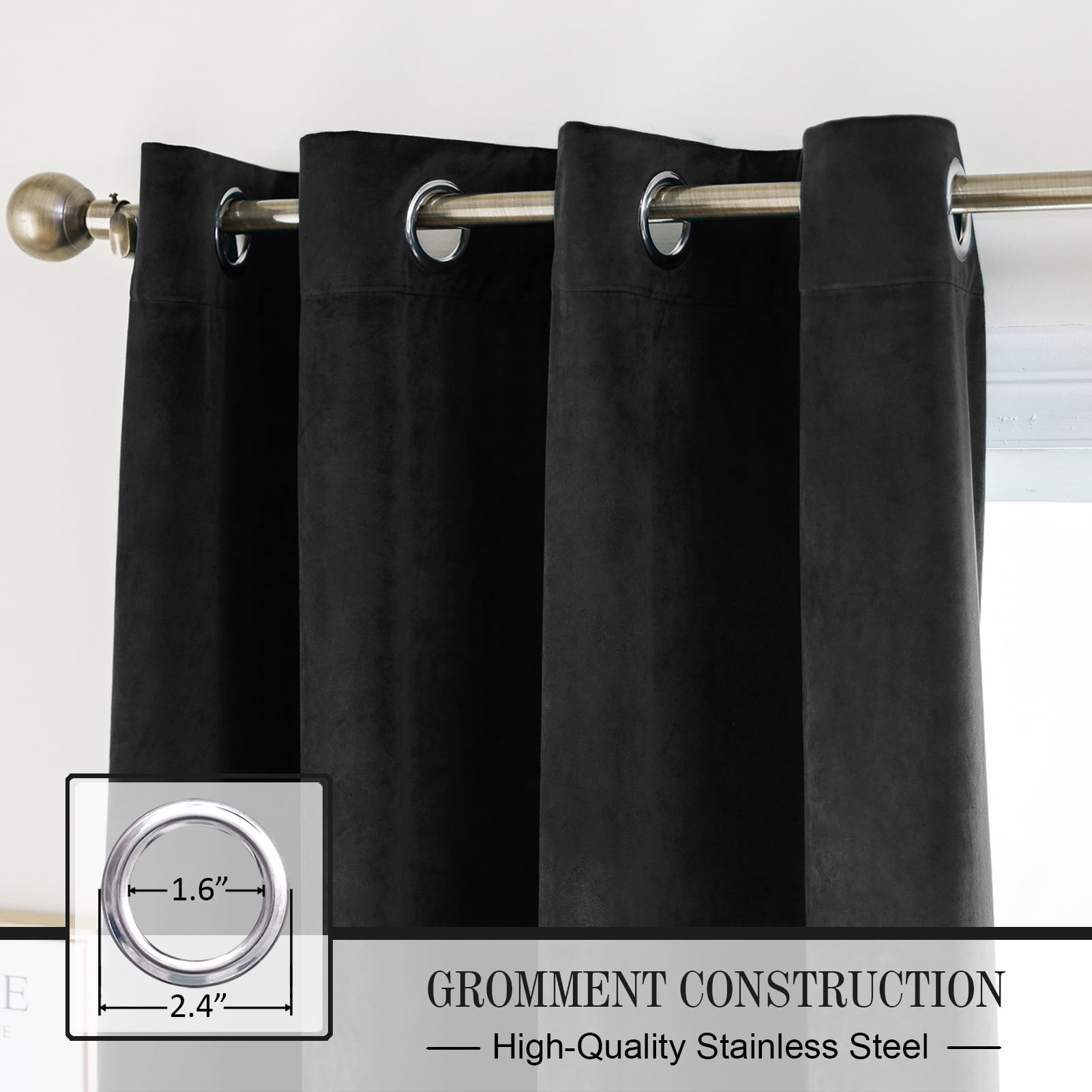 Pleasant Boulevard Velvet Blackout Curtains, 2 Panels, 52" x 84"