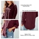 thumbnail image 5 of Camisa informal con botones para mujer, blusa holgada de manga larga con cuello vuelto, Tops con bolsillo para trabajo de oficina, color burdeos L, 5 of 7