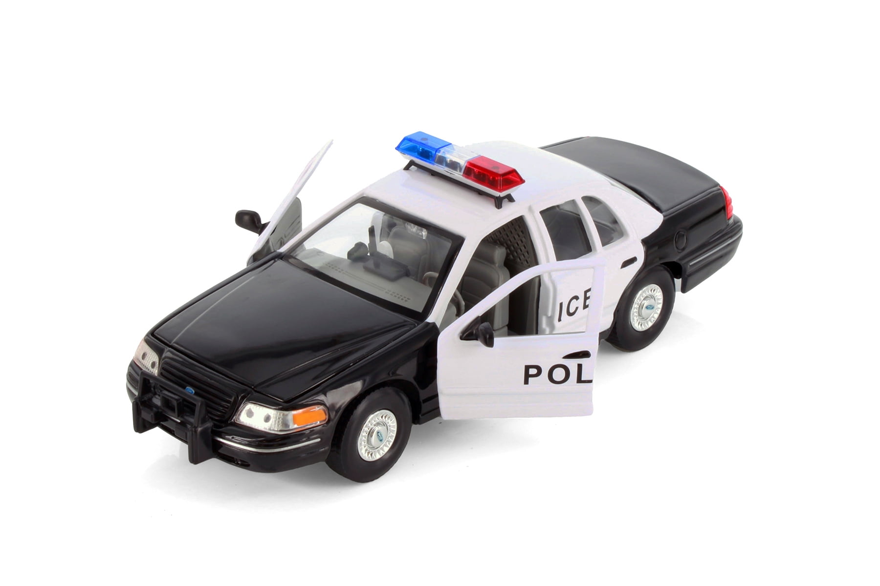 1999 Ford Crown Victoria Police, Black /White - Welly 22082PR/4D - 1/24 Scale Diecast Model Car