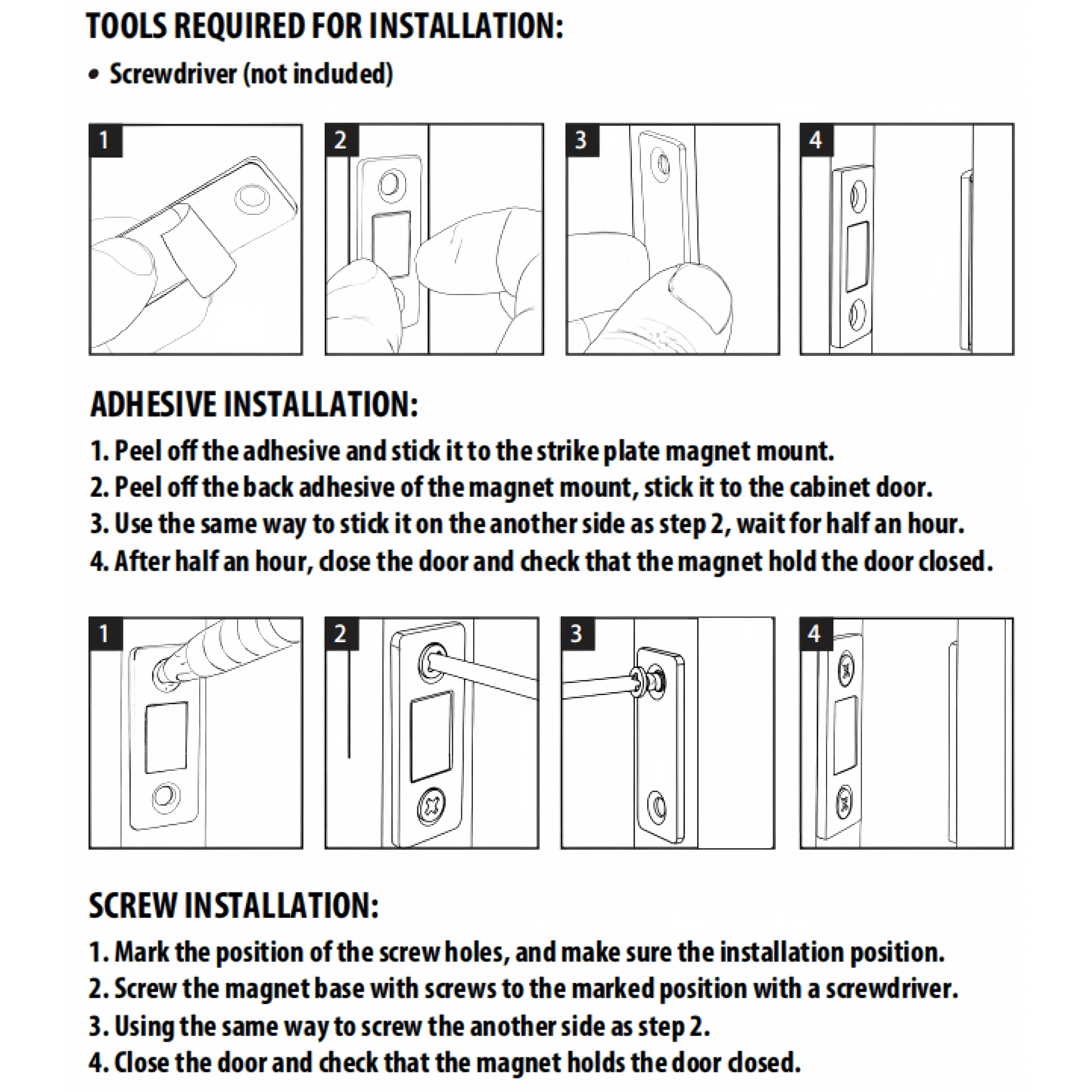 Hyper Tough Magnetic Catch Set for Cabinets and Drawers