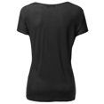 thumbnail image 2 of FashionOutfit Women's Basic Short Sleeve Scoop Neck Dip Hem T-Shirts, 2 of 4