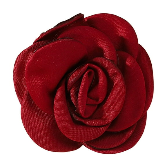 URTERYSER Vintage Style Rose Flower Fabric Brooch Antique Inspired Floral Brooches Pin Corsage Safe Pin Clothing Decor Accessories Wine Red