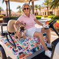 thumbnail image 3 of Golf Cart Seat Covers for 2 Seater, Colorful Spring Floral Soft Microfiber Cart Seat Towel Blanket, Summer Botanical Cactus Absorbent Breathable Non Slip Bench Seats Protector for Golf Course 51"x31", 3 of 9