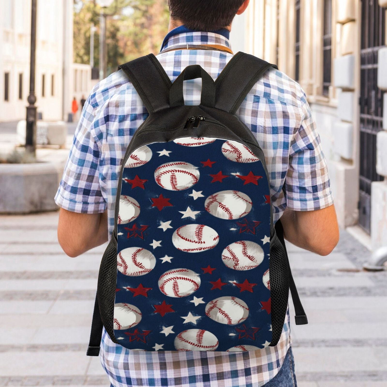 Baseball Backpack Double Shoulder Backpack Durable, Spacious, Ergonomic Design for Travel, Work & Outdoor Use