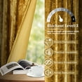 thumbnail image 4 of Lapalife Luxury Crushed Velvet Curtains 2 Panel Set, Room Darkening Velvet Rod Pocket Window Drapes for Living Room Bedroom, 55"x 88", Gold, 4 of 7