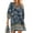 Navy, variant on Womens Dresses 3/4 Sleeve V-Neck Printing Above Knee Length Dress