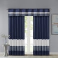 thumbnail image 3 of Madison Park - Amherst Polyoni Pintuck Window Valance - Navy - 50(W)" x 18(L)" - Single Unit - Rod Pocket Top - Pieced Pattern, 3 of 4