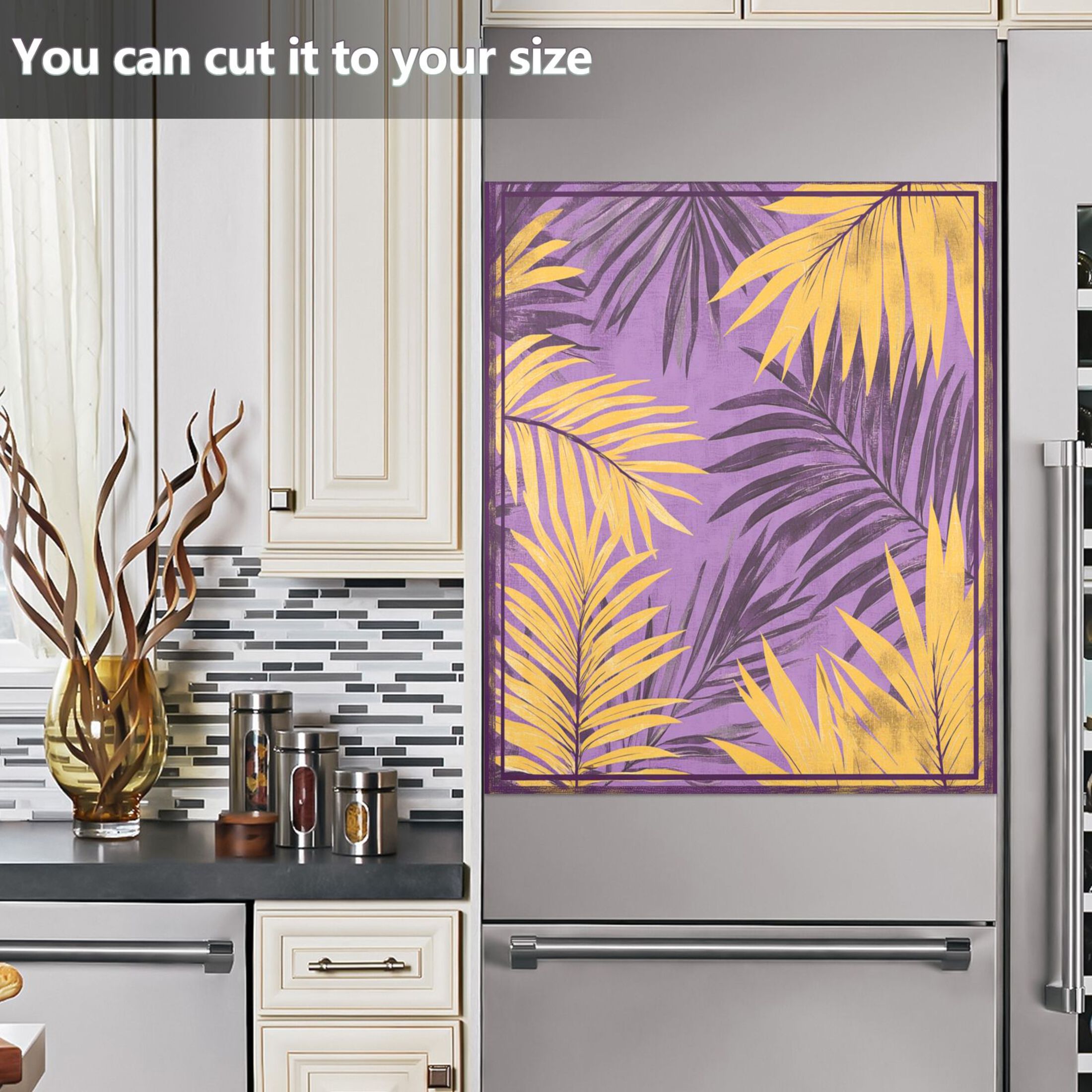 Dishwasher Magnetic Sticker 23x26 Inch Refrigerator Magnetic Sticker Washing Machine Magnetic Sticker Kitchen Panel Magnetic Sticker Home Decor Super Cool Yellow Leaf