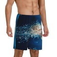 thumbnail image 2 of Wukai White Jellyfish Dansing in the Ocean Men’s Short Pajama Pants With Pockets Soft Sleep Pj Shorts for Men-Medium, 2 of 6